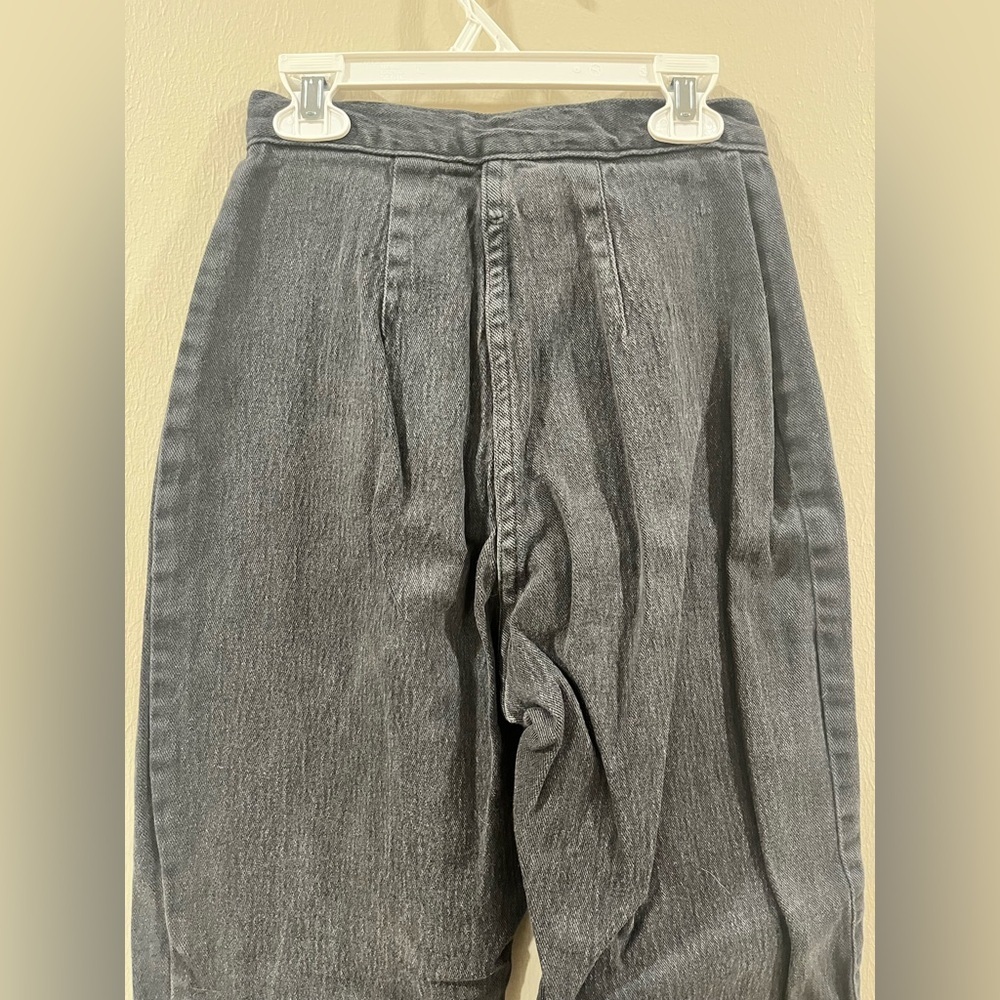 Vintage Cap Ferrat "Save the Planet" High Waisted Tapered Mom Jeans - Black Wash - Picture 4 of 9
